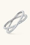 Moissanite 925 Sterling Silver Crisscross Ring